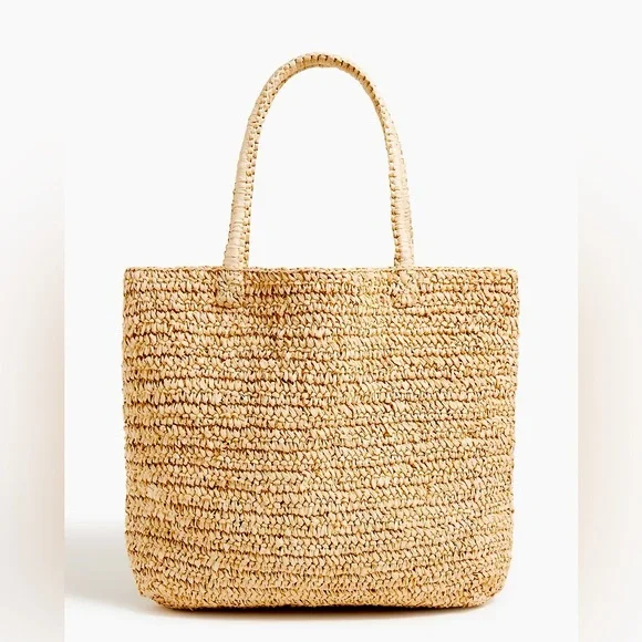 NWT J.Crew Large Hand-knotted Packable Tote Bag - Picture 1 of 2